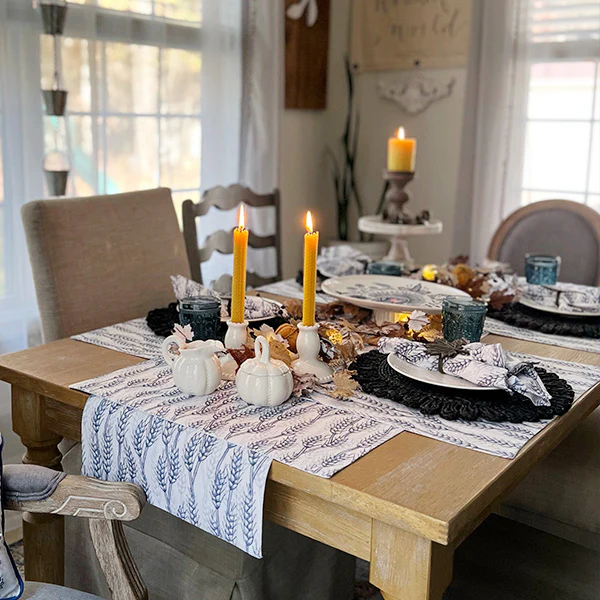 Wheat Placemats, Napkins and Runner Set | Blue Harvest