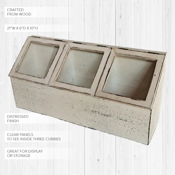 Distressed Wooden Cubby Organizer