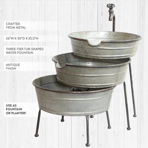 Antique-Inspired Water Pump Fountain