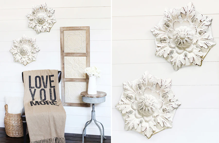 Floral Stone Wall Decor