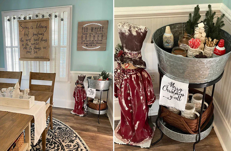 Two Tiered Galvanized Metal Drink Cooler