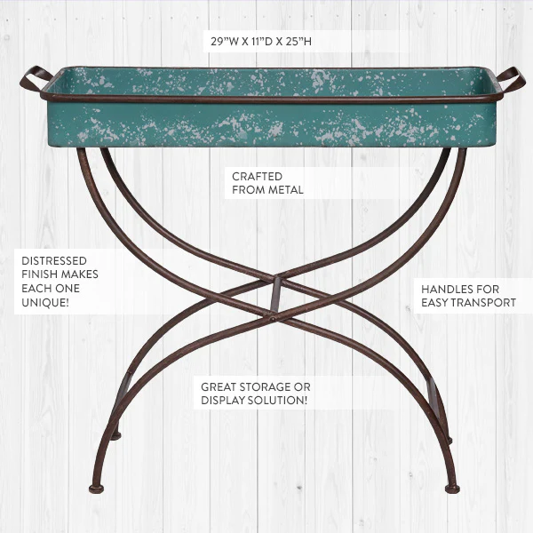 Vintage Finish Butler Table Tray