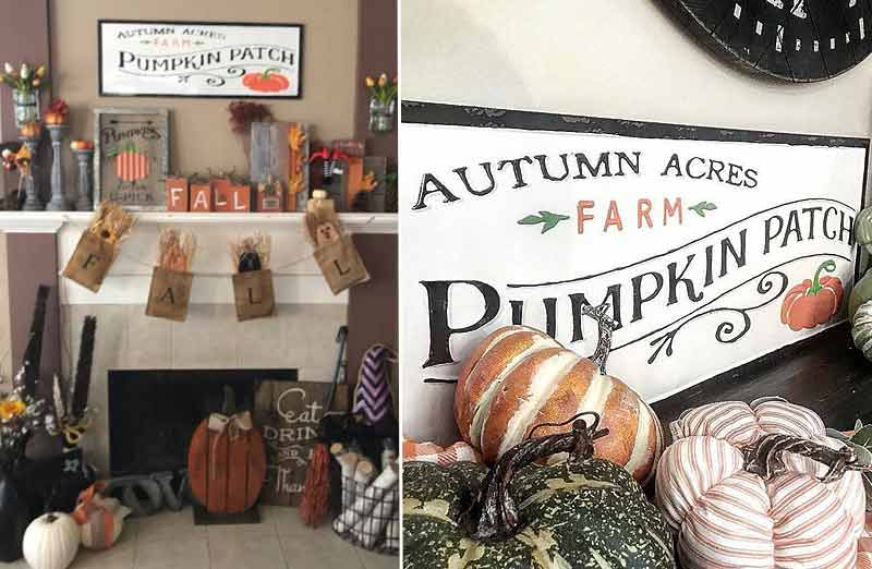 HUGE Enamel Pumpkin Patch Sign