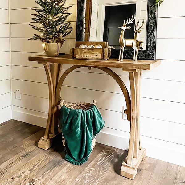 44 Inch Reclaimed Natural Wood Console Table