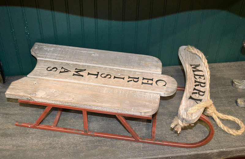 Merry Christmas Wooden Sled