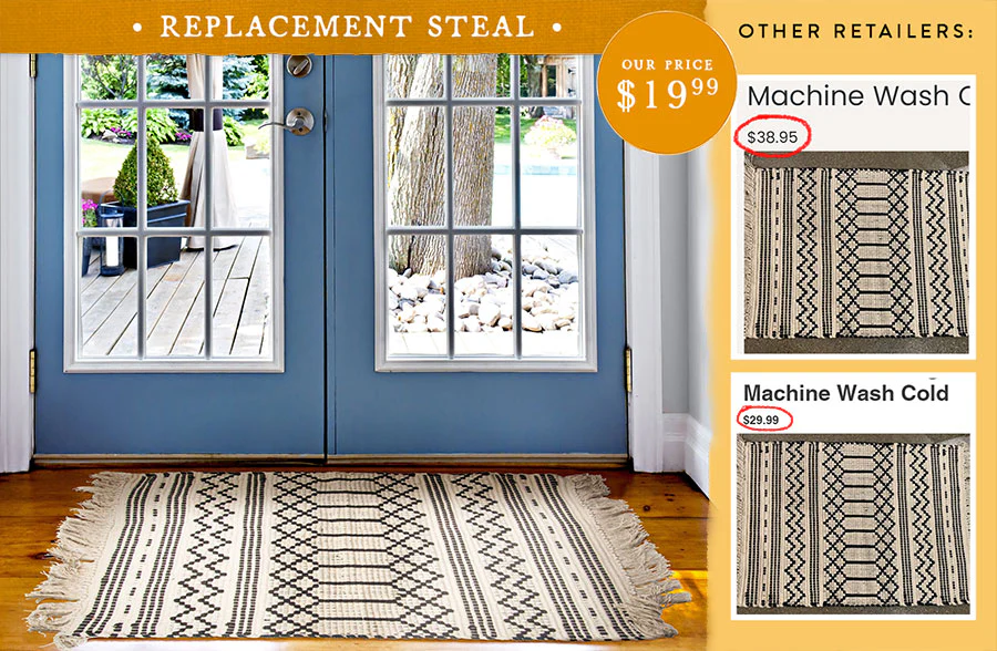 Tribal Inspired Woven Rug with Fringe