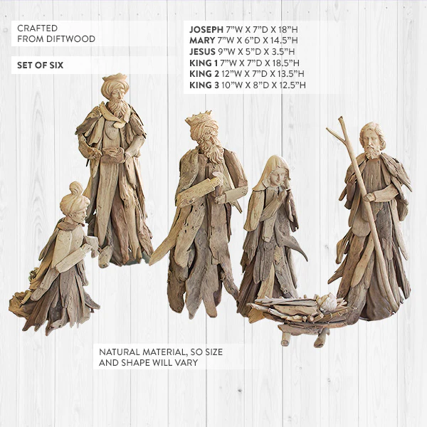 Natural Driftwood Nativity Set