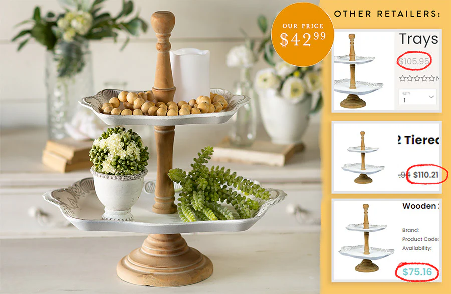 Two Tiered Scalloped Tray