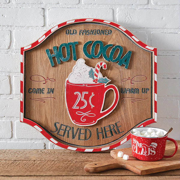 Old Fashioned Hot Cocoa Christmas Sign