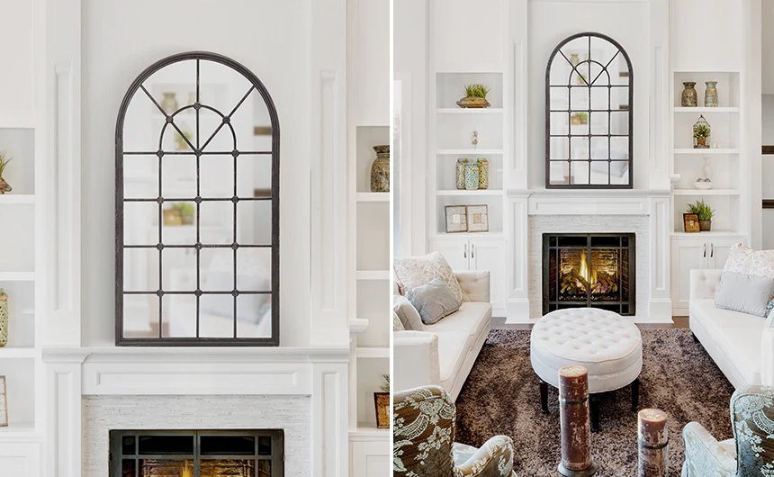 *HUGE* Medallion Window Pane Mirror