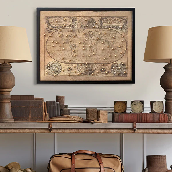 Personalized Push Pin World Map