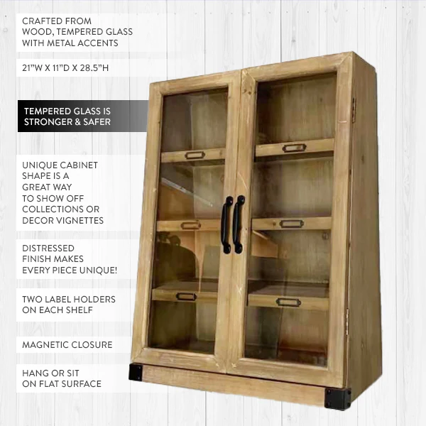 Wooden Baker's Display Wall Cabinet