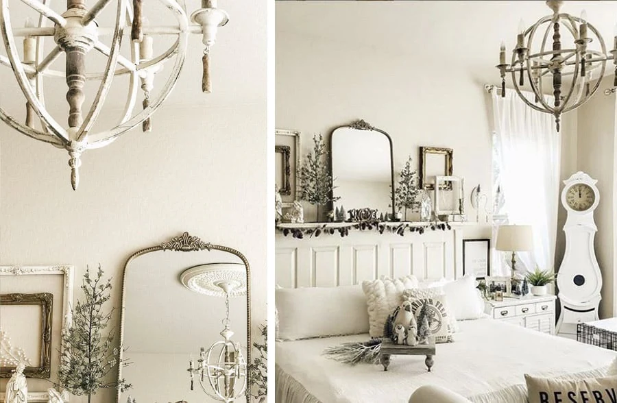 Whitewashed Iron Orb Chandelier