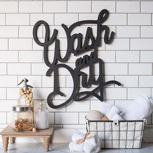 Wash and Dry Script Sign