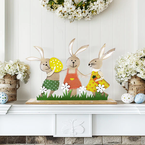 Joyful Bunny Family Easter Decor