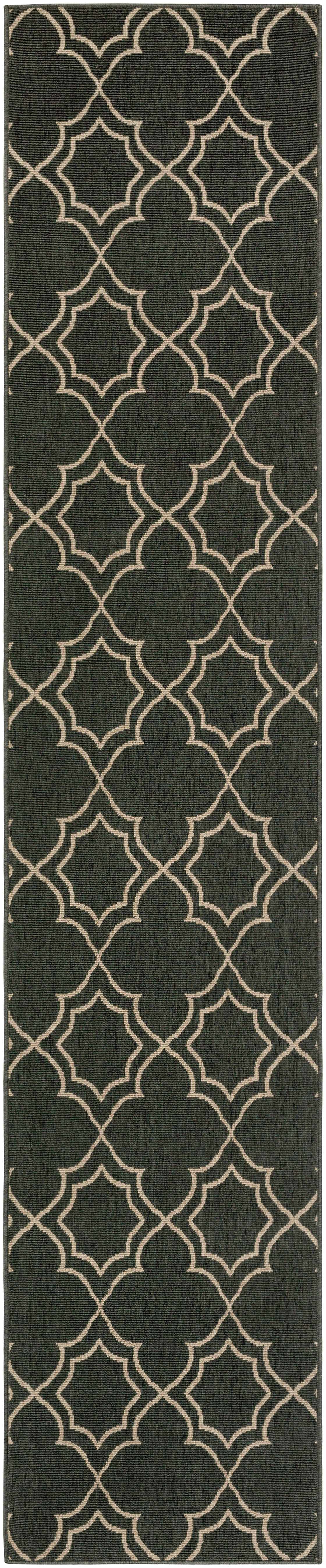Black Modern Farmhouse Outdoor Rug