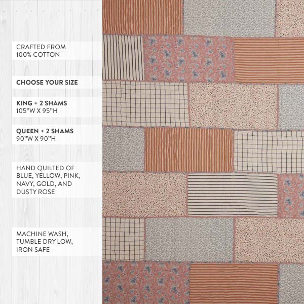 Patchwork Quilt and Shams, Pick Your Size