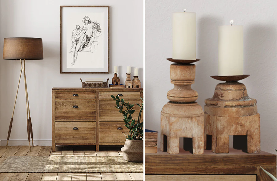 FOUND Vintage Wood Candle Stand, Pick Your Style