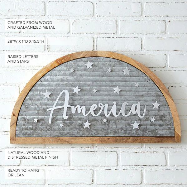 Galvanized Metal America Arch Decor