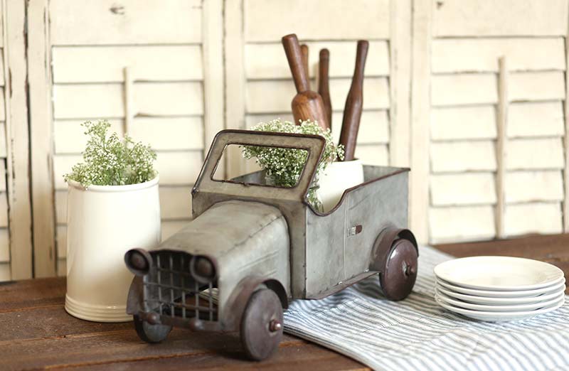 Antique Metal Truck Decor