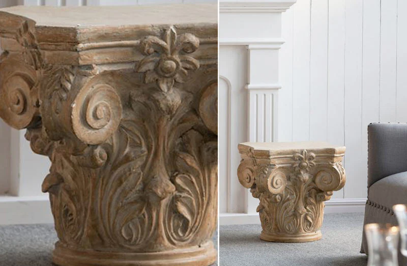 Large Carved Pillar Pedestal