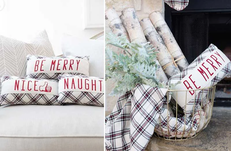 Plaid Be Merry Pillow