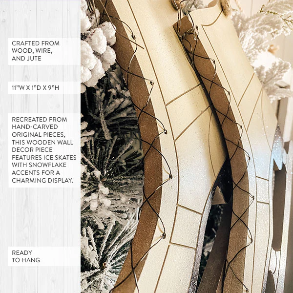 3-D Carved Ice Skates Wall Decor