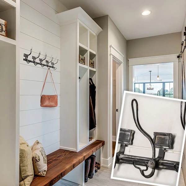 Old School Locker Room Wall Hook Unit