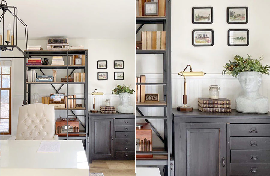 Wood Framed Wall Decor with Floating Antiqued Landscape, Set Of 4