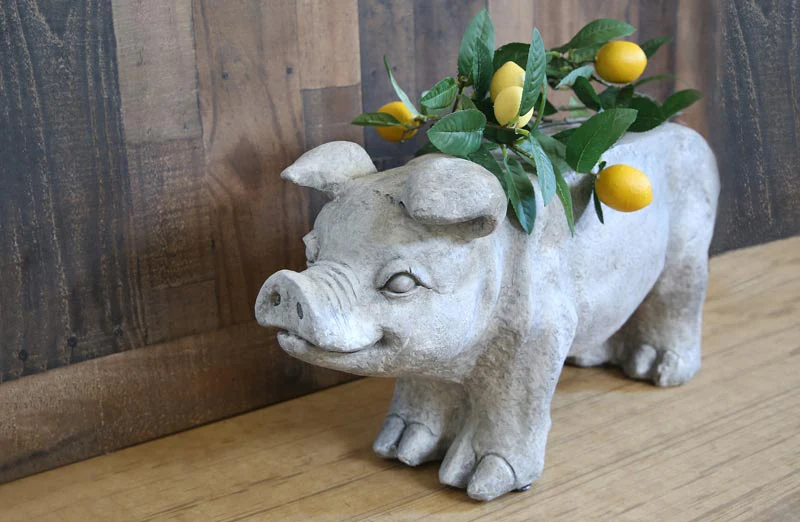 Eclectic Pig Garden Bench