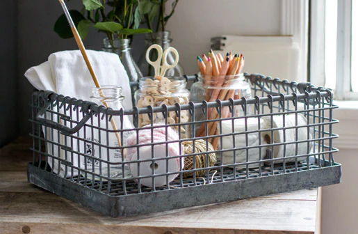 *Large* Vintage Iron Tulip Crate