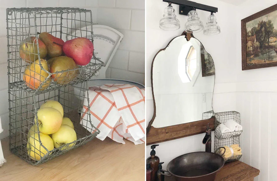 Two-Tiered General Store Wire Wall Bin