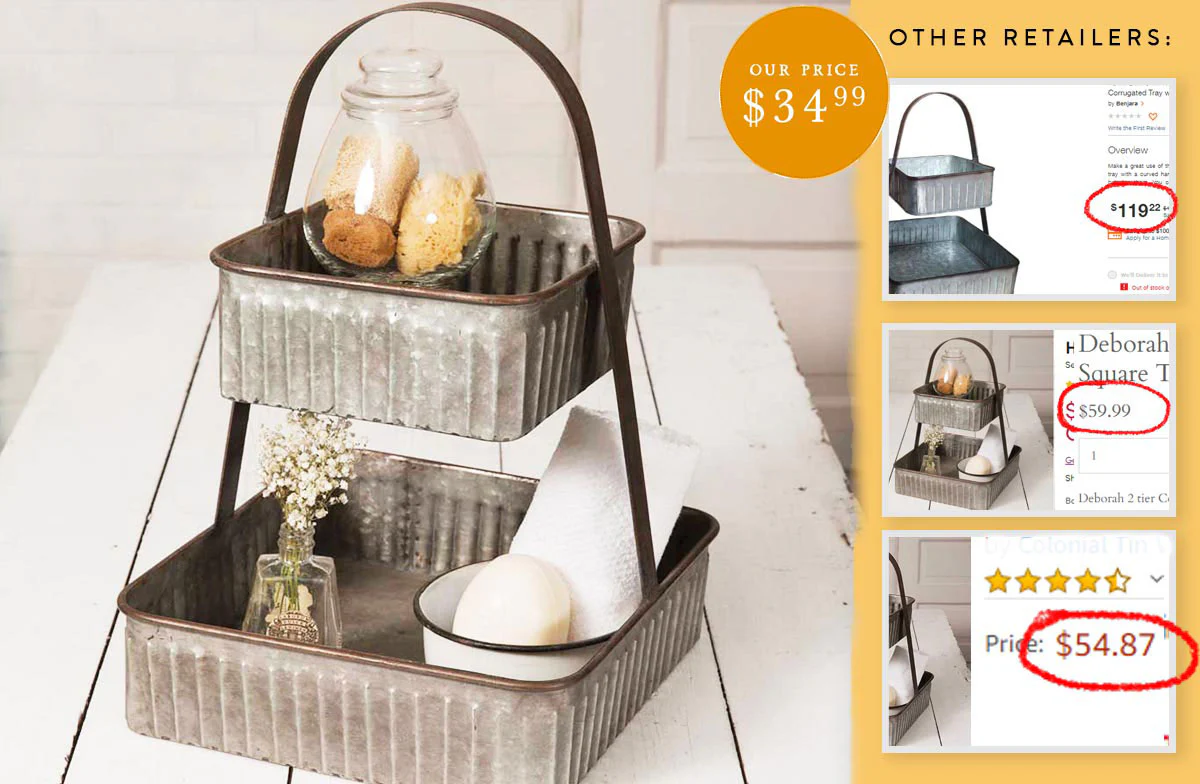 Two-Tiered Corrugated Square Serving Tray