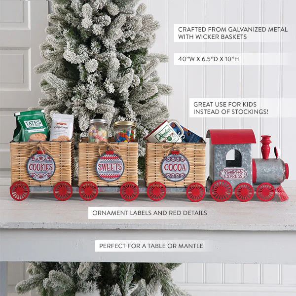 40 Inch Long North Pole Express Train with Baskets