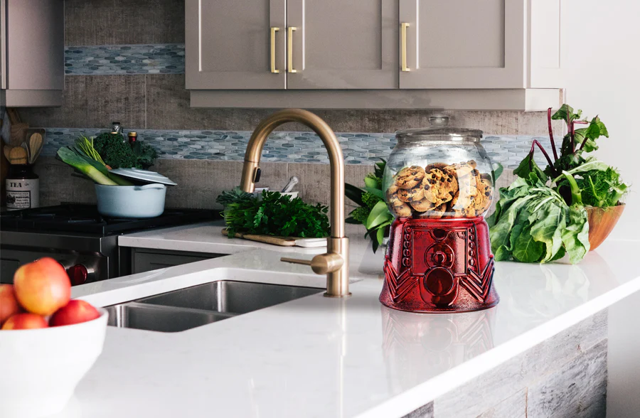 unique large glass gumball machine cookie jar | American nostalgia