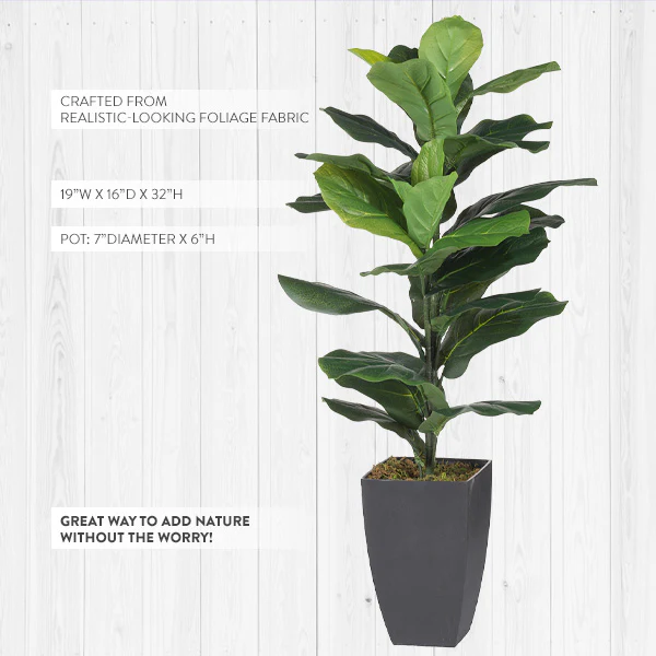 Potted Faux Fiddle Leaf Fig Tree