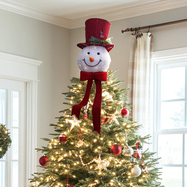 22 Inch Whimsical Light Up Snowman Tree Topper