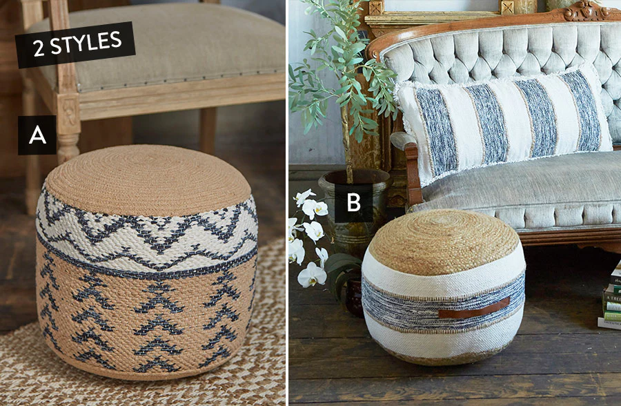 Artisan Hand-crafted Pouf, Pick Your Style