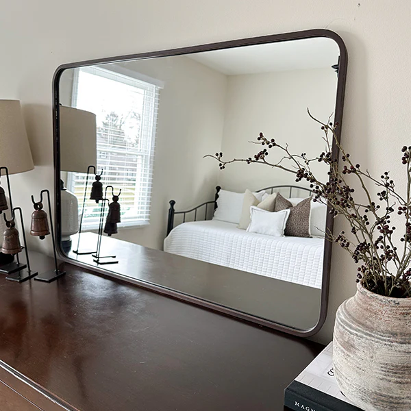 Timeless Rounded Rectangular Bronze Mirror
