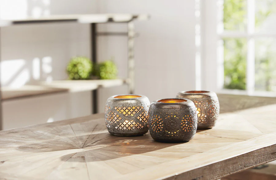 Mosaic Inspired Votive Holders, Assorted Set of 3