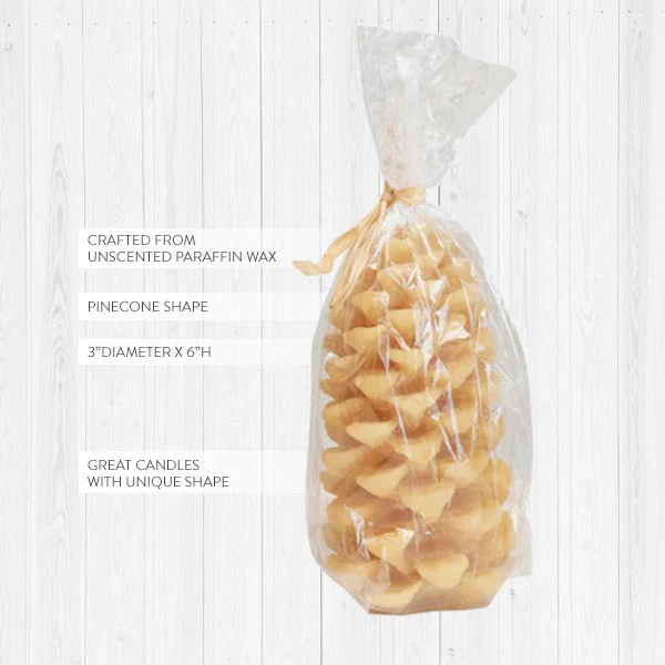 Cozy Pinecone Shaped Candles, Set of 2