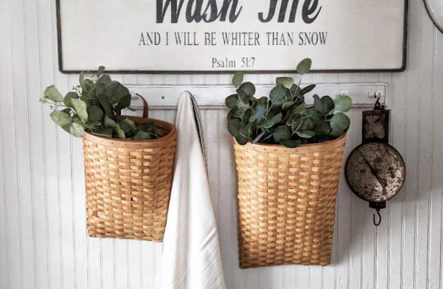 Metasequoia Hanging Wall Baskets, Set of 2