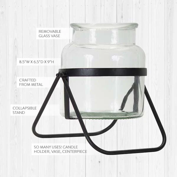 Standing Glass Jar Candle Holder