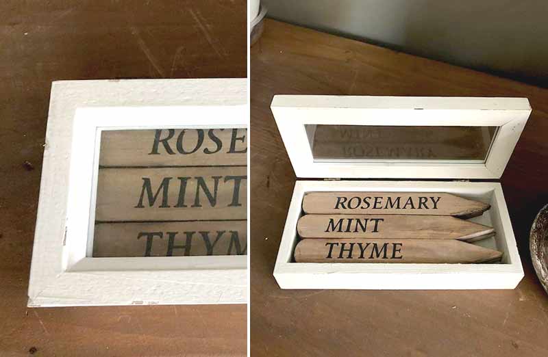 Wooden Herb Posts, Set of 9