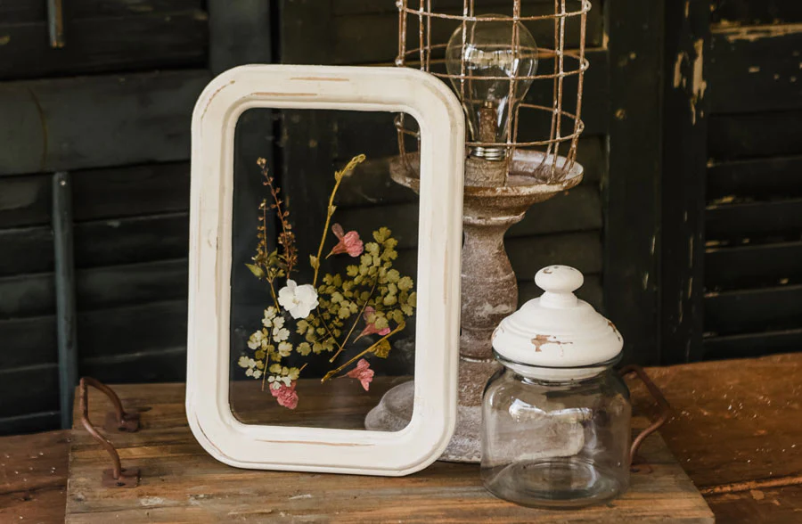 White Framed Pressed Botanical