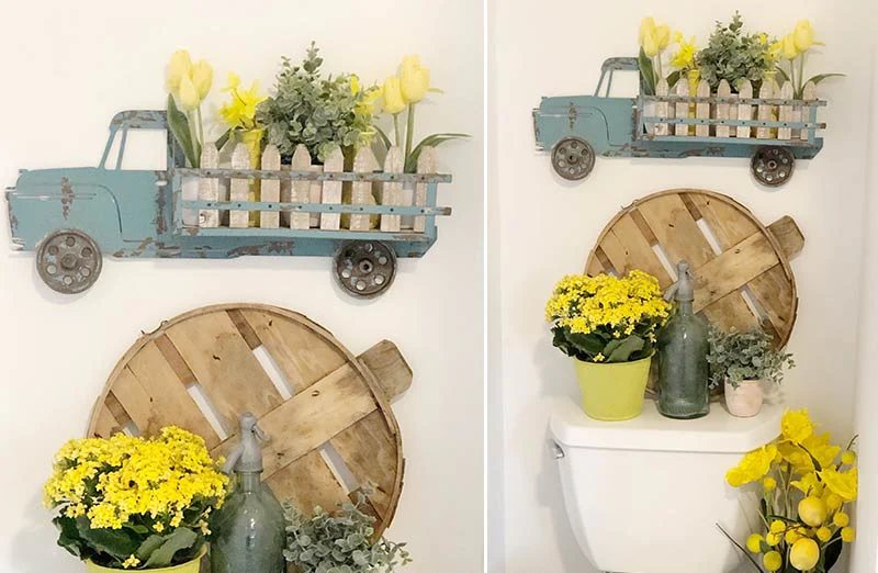 Distressed Blue Truck Shelf