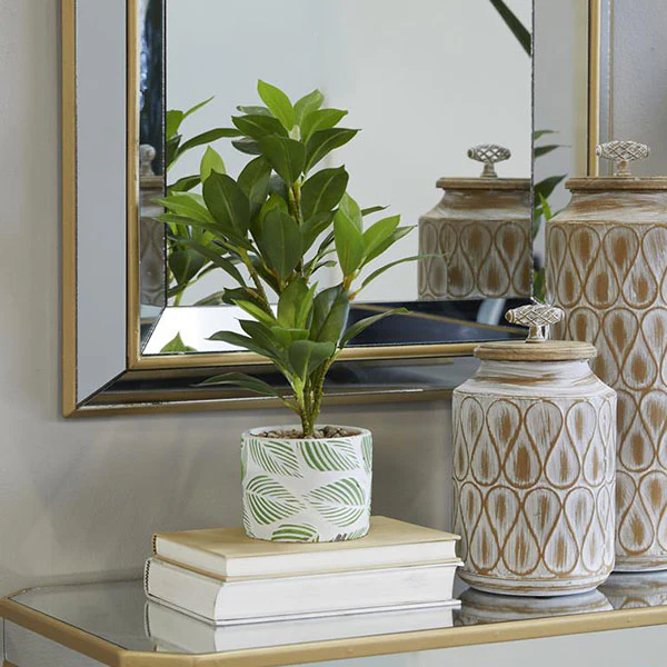 Faux Evergreen Plant with Decorative Pot