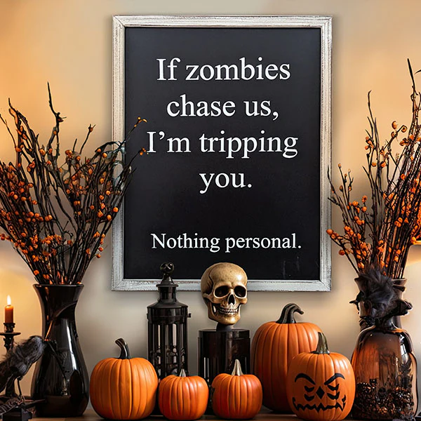 Framed Zombies Sign