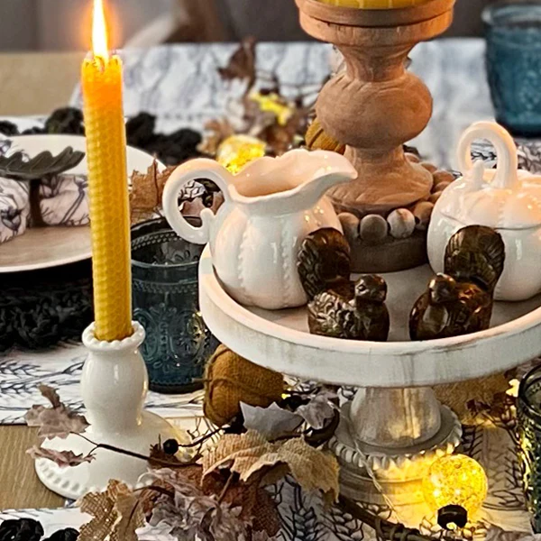 Ceramic Candle Holders, Set of 2