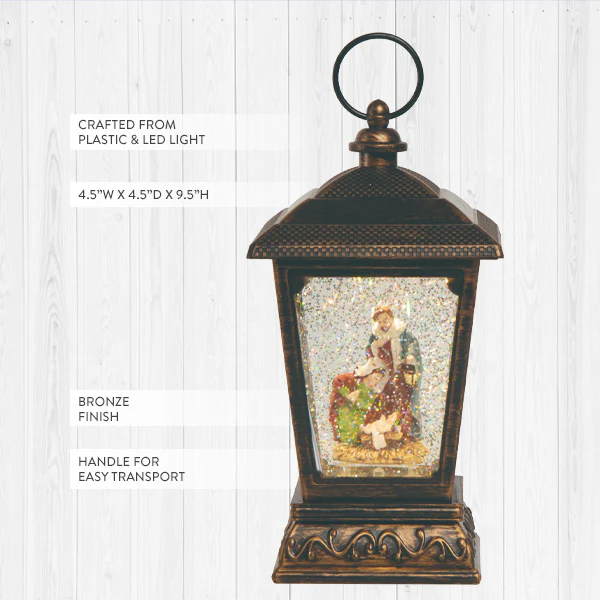 Christmas Light Up Sparkling Nativity Lantern